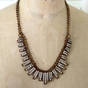 Vintage copper Rhinestone necklace .